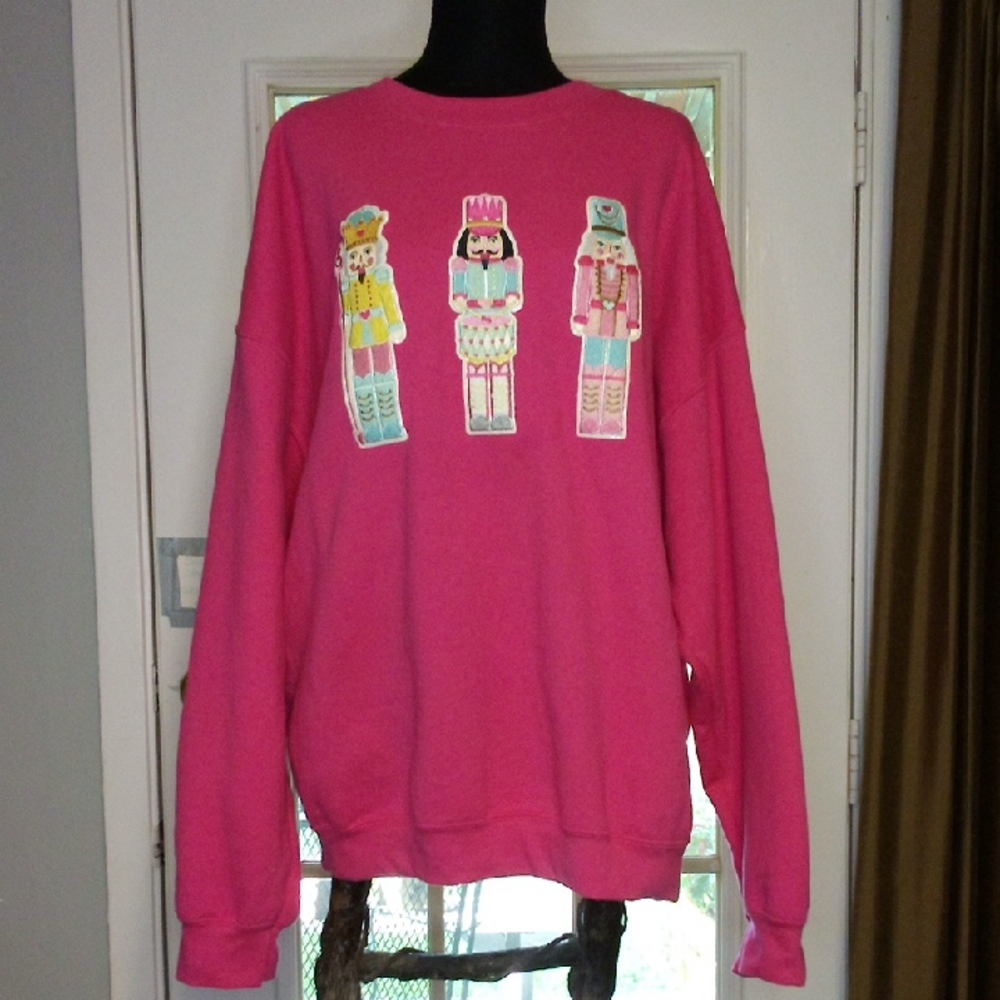 Pink Women's Pull Over with Nutcracker Design Size 2XL